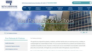 
                            5. For Patients & Visitors | Brooklyn Medical Center - Kingsbrook ...