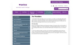 
                            2. For Providers | Aetna Better Health of Michigan