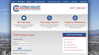 
                            1. For Providers - Citrus Valley Independent Physicians