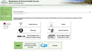 
                            5. For Providers — Department of Vermont Health Access