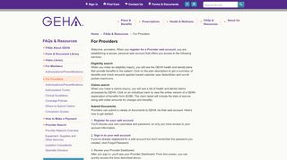 
                            5. For Providers | GEHA