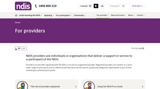 
                            1. For providers | NDIS