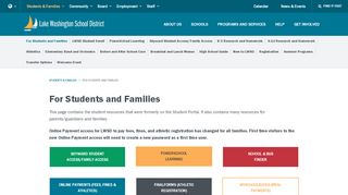 
                            7. For Students and Families - Lake Washington School District