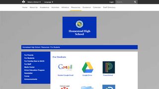 
                            7. For Students - Homestead High School