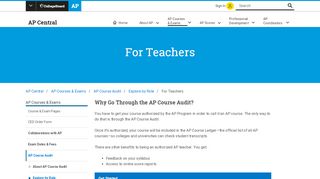 
                            1. For Teachers – AP Course Audit | AP Central – The College Board