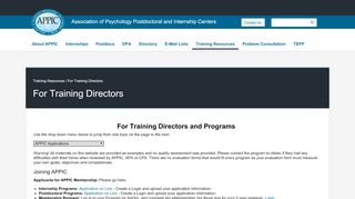 
                            5. For Training Directors - APPIC