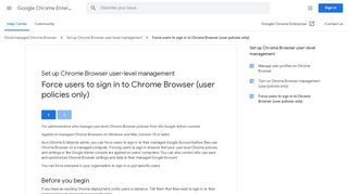 
                            4. Force users to sign in to Chrome Browser (user policies only ...