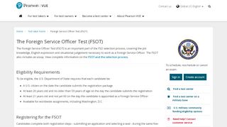 
                            5. Foreign Service Officer Test (FSOT) :: Pearson VUE