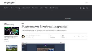 
                            9. Forge makes livestreaming easier - Engadget