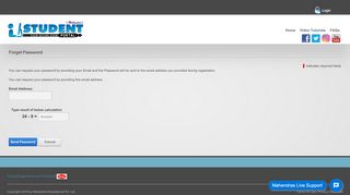 
                            5. Forget Password - Mahendra's Student Portal