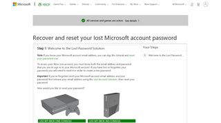 
                            5. Forgot Microsoft Account Password - Xbox Live and Billing ...