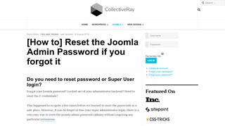 
                            2. Forgot or need to Reset Joomla Admin Password? [How to ...