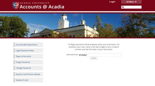 
                            8. Forgot Password? - Acadia University