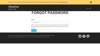 
                            4. FORGOT PASSWORD - AliveCor
