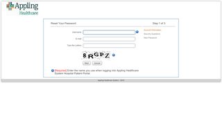 
                            2. Forgot Password - Appling Healthcare System Hospital Patient Portal