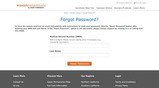 
                            6. Forgot Password? - Kaiser Permanente Vision Essentials