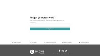 
                            7. Forgot Password - Radius Bank