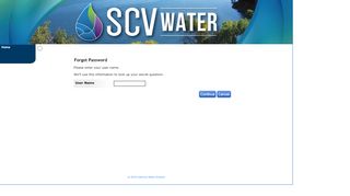 
                            2. Forgot Password - SCV Water - Valencia Division - WebConnect