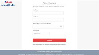 
                            5. Forgot Username - AmeriHealth Express