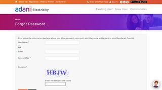 
                            6. Forgot Username / Password - Adani Electricity