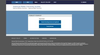 
                            7. Forgot Your ID? - American Public University System