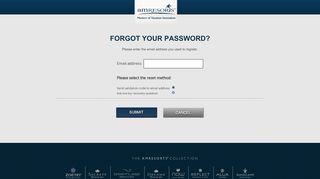 
                            3. FORGOT YOUR PASSWORD? - AMResorts