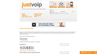 
                            1. Forgot Your Username - JustVoip