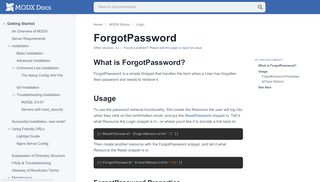 
                            4. ForgotPassword - Login | MODX Docs