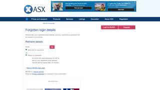 
                            6. Forgotten login details - ASX