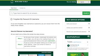 
                            3. Forgotten My Password Or Username