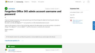 
                            7. Forgotten Office 365 admin account username and password ...