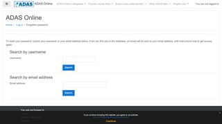 
                            2. Forgotten password - ADAS Online