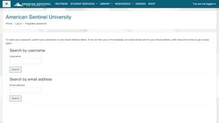 
                            6. Forgotten password - American Sentinel University