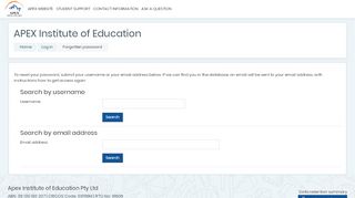 
                            4. Forgotten password - APEX Institute of Education