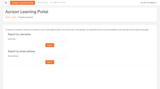 
                            8. Forgotten password - Aurizon Learning Portal