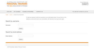 
                            5. Forgotten password - Australian Institute of Personal Trainers