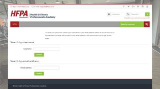 
                            3. Forgotten password - HFPA Online Learning Platform