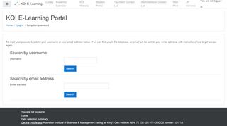
                            2. Forgotten password - KOI E-Learning Portal - King's Own ...