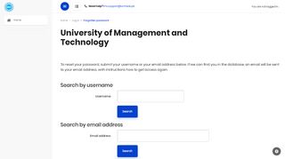 
                            5. Forgotten password - lms.umt.edu.pk