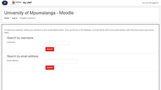 
                            4. Forgotten password - University of Mpumalanga - Moodle