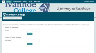 
                            5. Forgotten password - vle.ivanhoe.co.uk