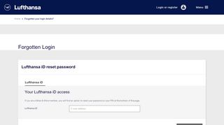 
                            9. Forgotten your login details? - lufthansa.com