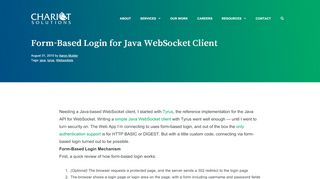 
                            2. Form-Based Login for Java WebSocket Client – Chariot Solutions