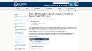 
                            4. Form I-94, Arrival/Departure Record, Information for ... - USCIS