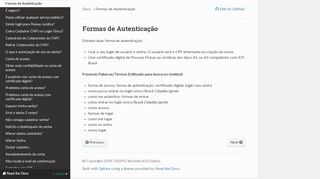 
                            5. Formas de Autenticação — FAQ Login Único 1.0.0 documentation