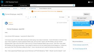 
                            5. Former Employee, need W2 - AT&T Community