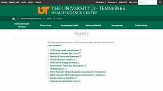 
                            6. Forms | About | University Health Services | UTHSC