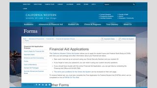 
                            6. Forms - Financial Aid - California Western School of Law