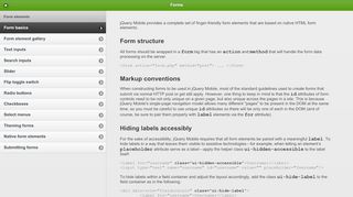 
                            2. Forms - jQuery Mobile Docs