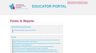 
                            6. Forms & Reports - Educator Portal